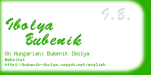 ibolya bubenik business card